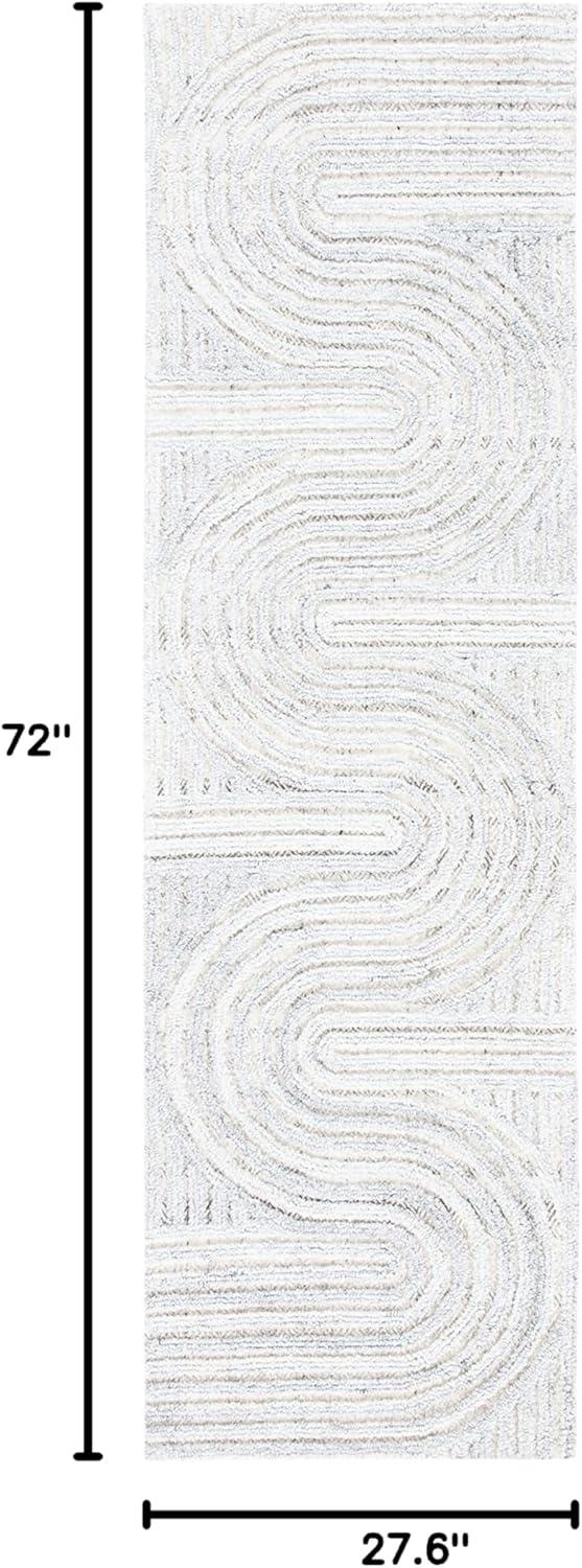image:imageSAFAVIEH South Hampton Collection 8 x 10 Beige SHA301B Handmade Abstract Wool Area RugGrey