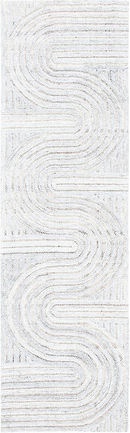 image:imageSAFAVIEH South Hampton Collection 8 x 10 Beige SHA301B Handmade Abstract Wool Area RugGrey