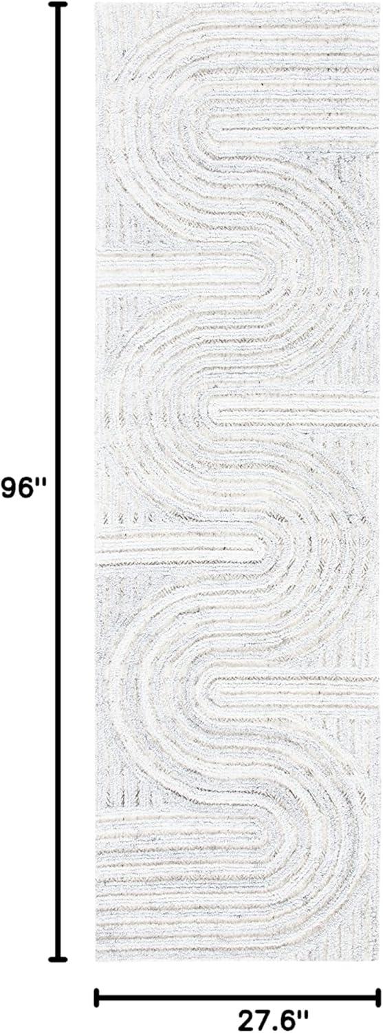 image:imageSAFAVIEH South Hampton Collection 8 x 10 Beige SHA301B Handmade Abstract Wool Area RugGrey