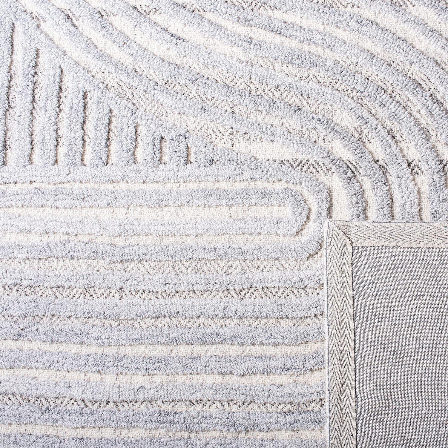 image:imageSAFAVIEH South Hampton Collection 8 x 10 Beige SHA301B Handmade Abstract Wool Area RugGrey