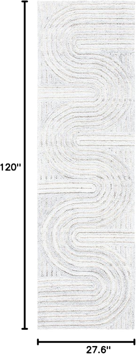 image:imageSAFAVIEH South Hampton Collection 8 x 10 Beige SHA301B Handmade Abstract Wool Area RugGrey