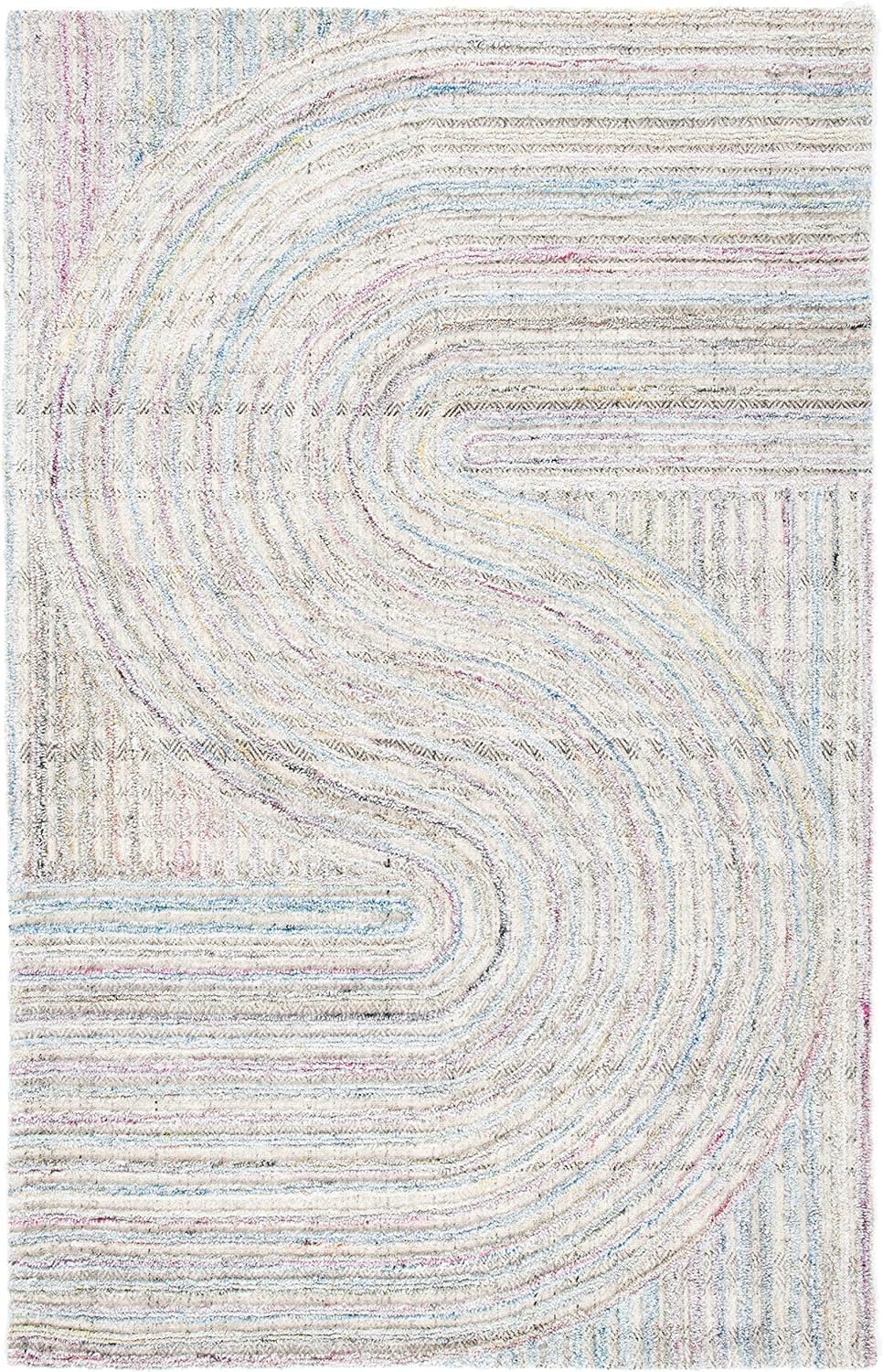 image:imageSAFAVIEH South Hampton Collection 8 x 10 Beige SHA301B Handmade Abstract Wool Area RugPinkBlue