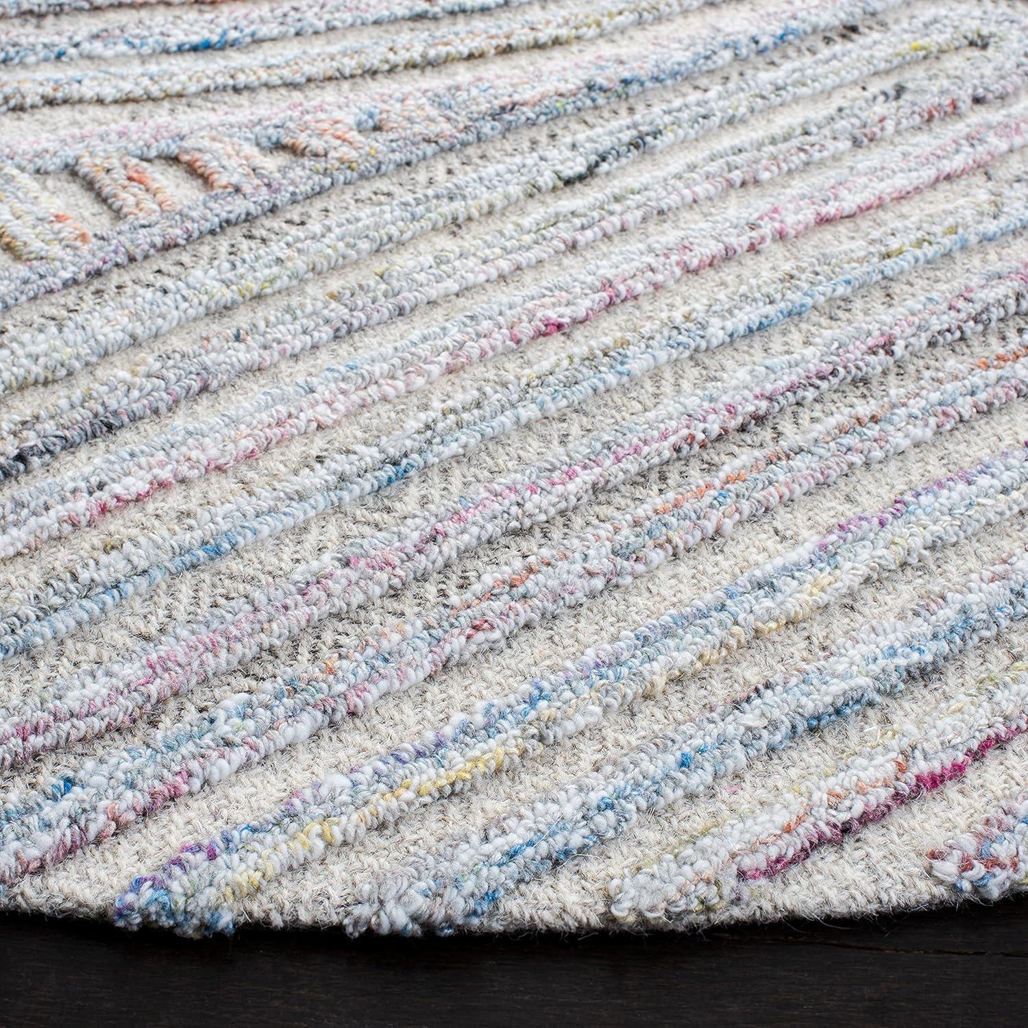 image:imageSAFAVIEH South Hampton Collection 8 x 10 Beige SHA301B Handmade Abstract Wool Area RugPinkBlue