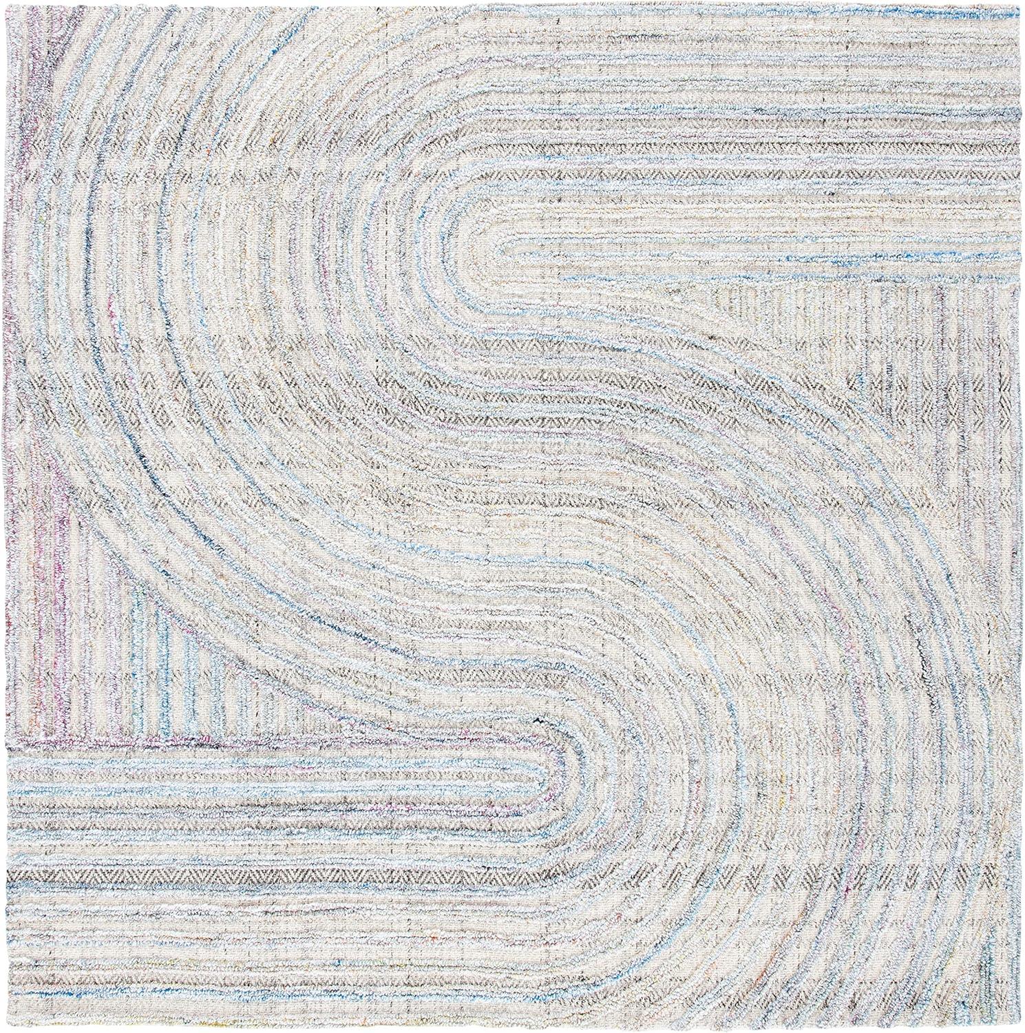 image:imageSAFAVIEH South Hampton Collection 8 x 10 Beige SHA301B Handmade Abstract Wool Area RugPinkBlue