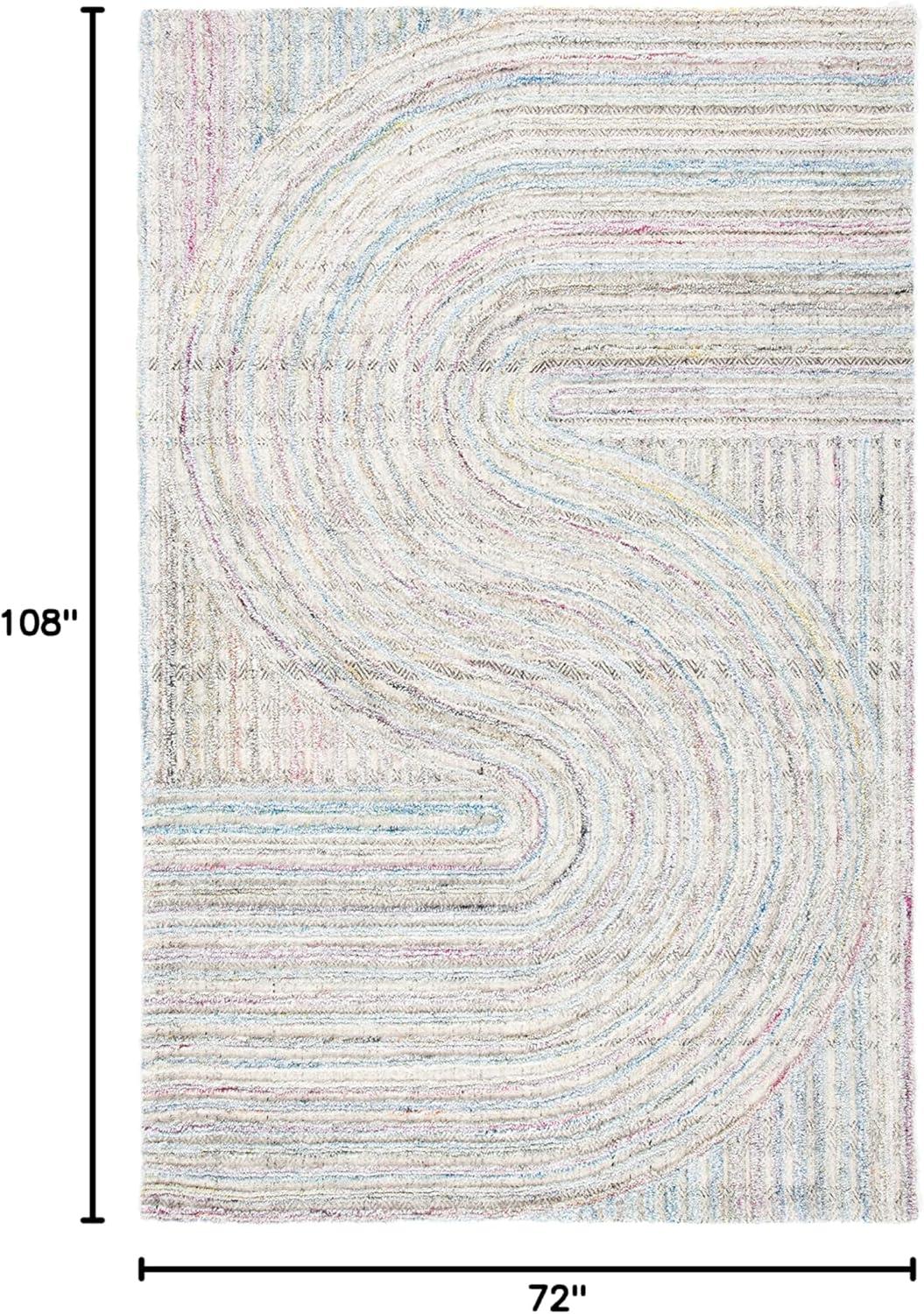 image:imageSAFAVIEH South Hampton Collection 8 x 10 Beige SHA301B Handmade Abstract Wool Area RugPinkBlue