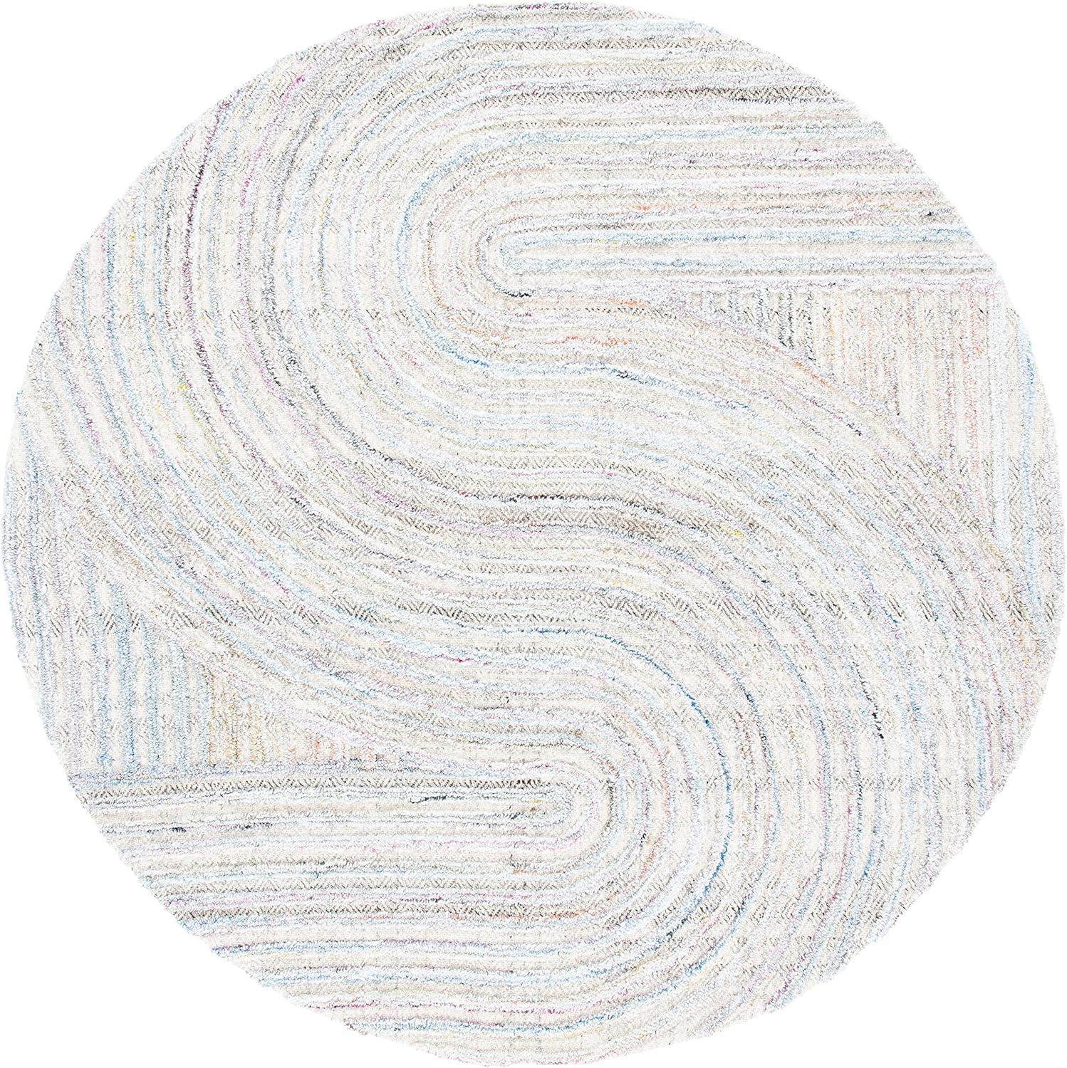 image:imageSAFAVIEH South Hampton Collection 8 x 10 Beige SHA301B Handmade Abstract Wool Area RugPinkBlue