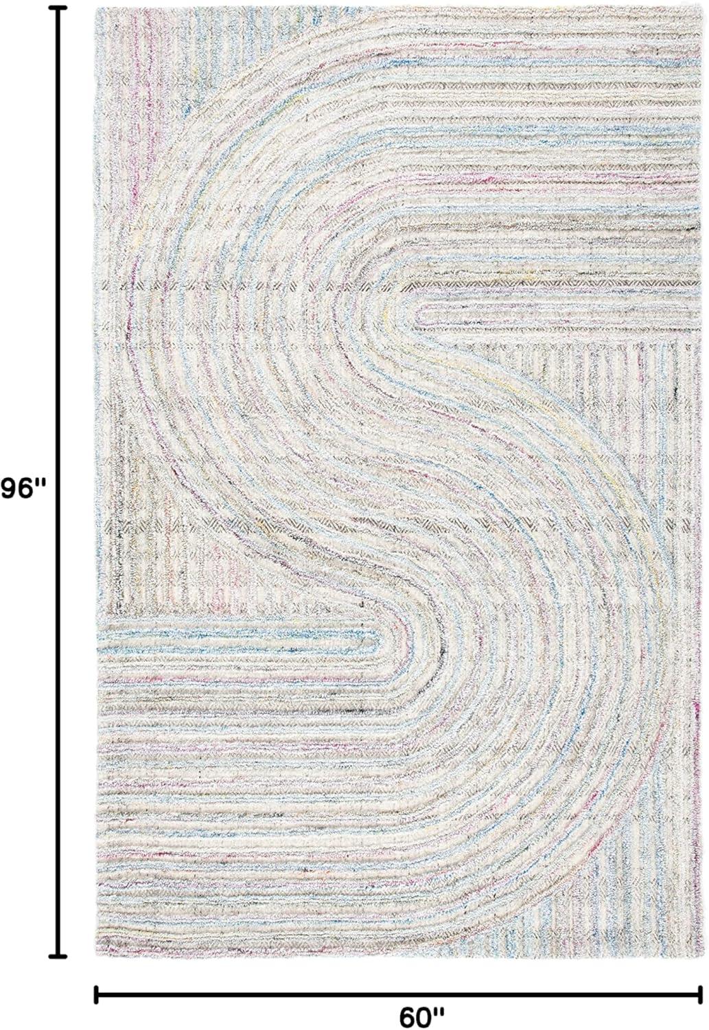 image:imageSAFAVIEH South Hampton Collection 8 x 10 Beige SHA301B Handmade Abstract Wool Area RugPinkBlue