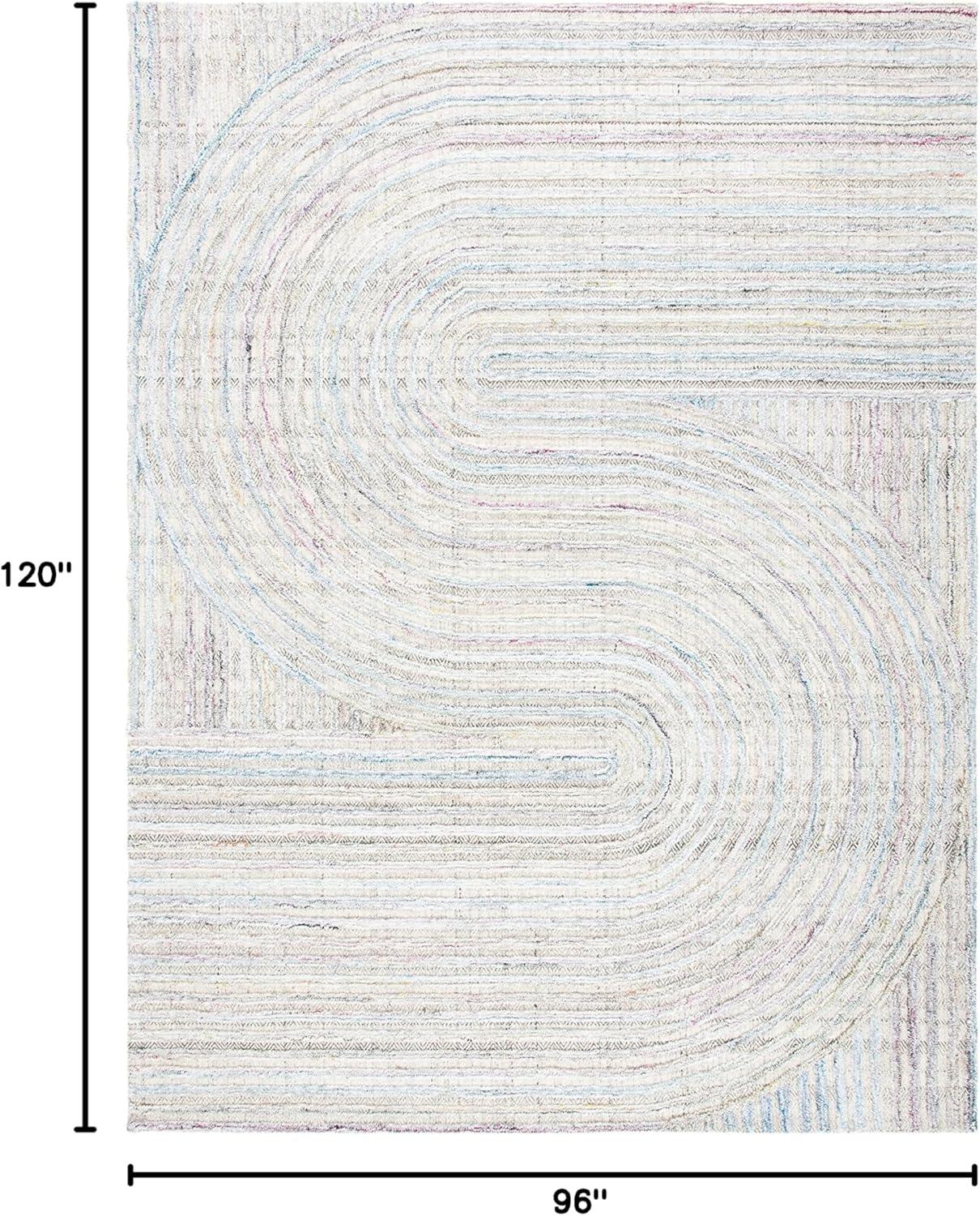 image:imageSAFAVIEH South Hampton Collection 8 x 10 Beige SHA301B Handmade Abstract Wool Area RugPinkBlue