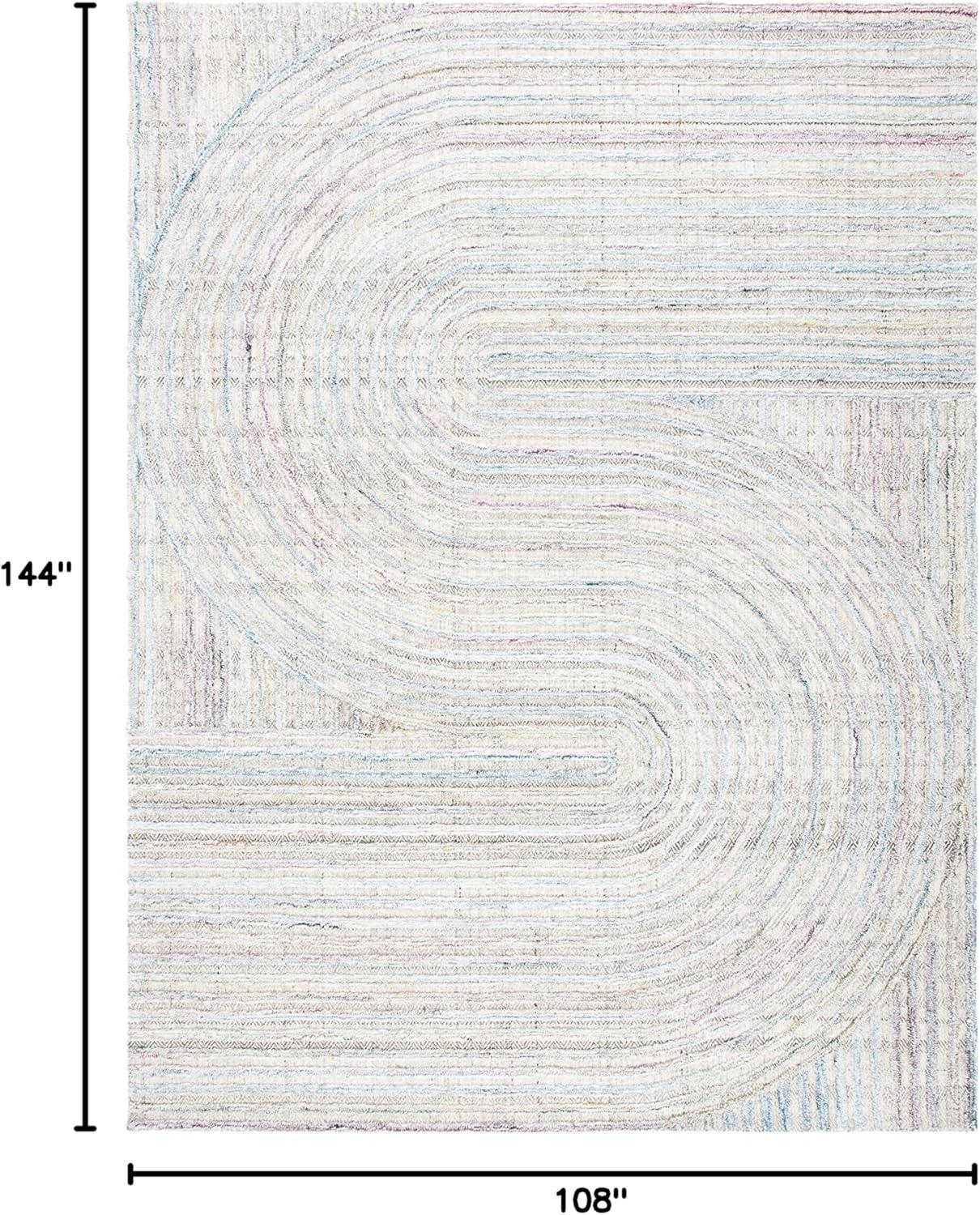 image:imageSAFAVIEH South Hampton Collection 8 x 10 Beige SHA301B Handmade Abstract Wool Area RugPinkBlue