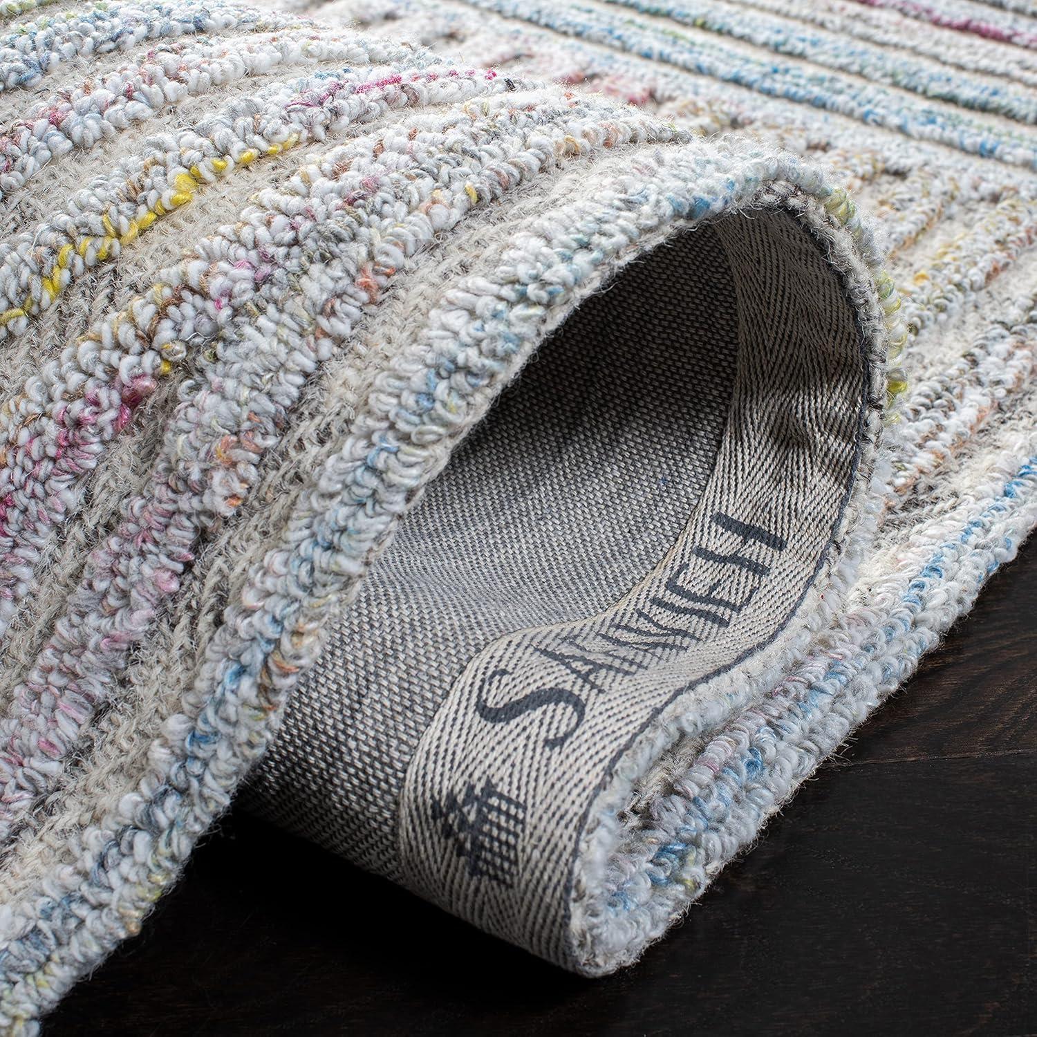 image:imageSAFAVIEH South Hampton Collection 8 x 10 Beige SHA301B Handmade Abstract Wool Area RugPinkBlue