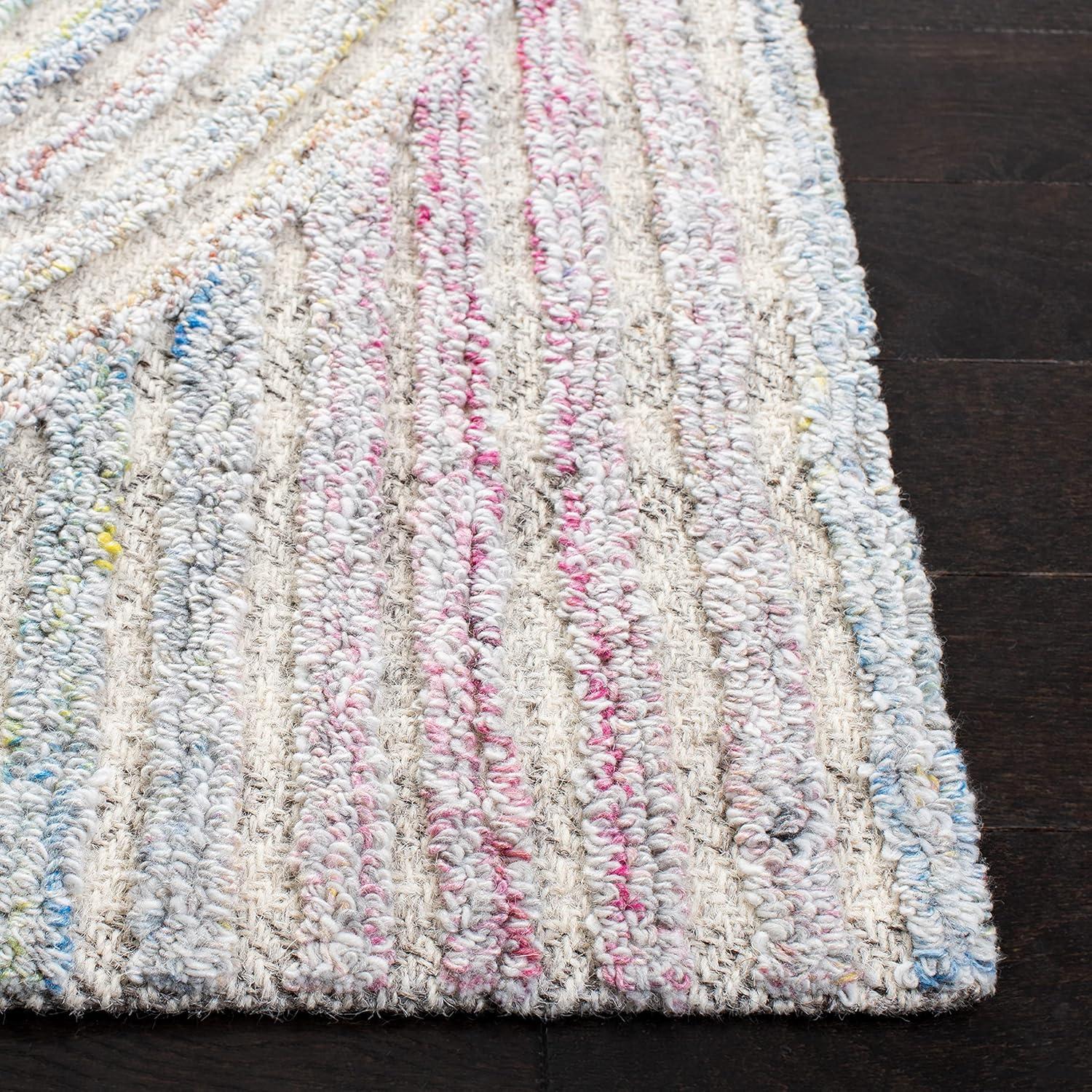 image:imageSAFAVIEH South Hampton Collection 8 x 10 Beige SHA301B Handmade Abstract Wool Area RugPinkBlue