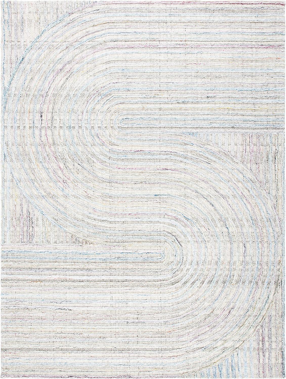 image:imageSAFAVIEH South Hampton Collection 8 x 10 Beige SHA301B Handmade Abstract Wool Area RugPinkBlue