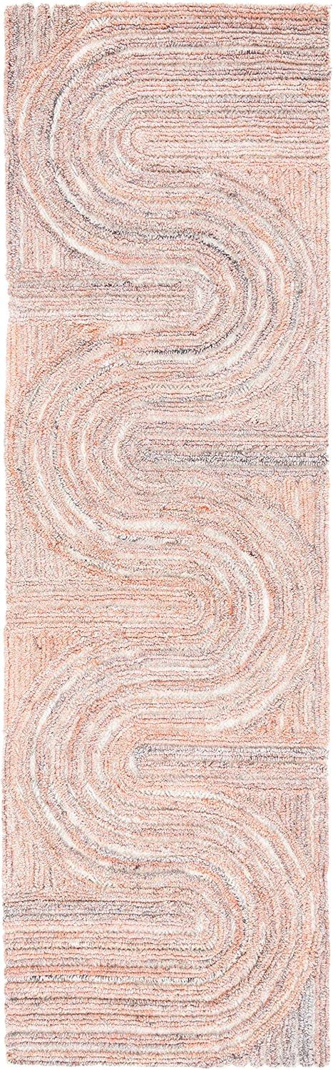image:imageSAFAVIEH South Hampton Collection 8 x 10 Beige SHA301B Handmade Abstract Wool Area RugRust