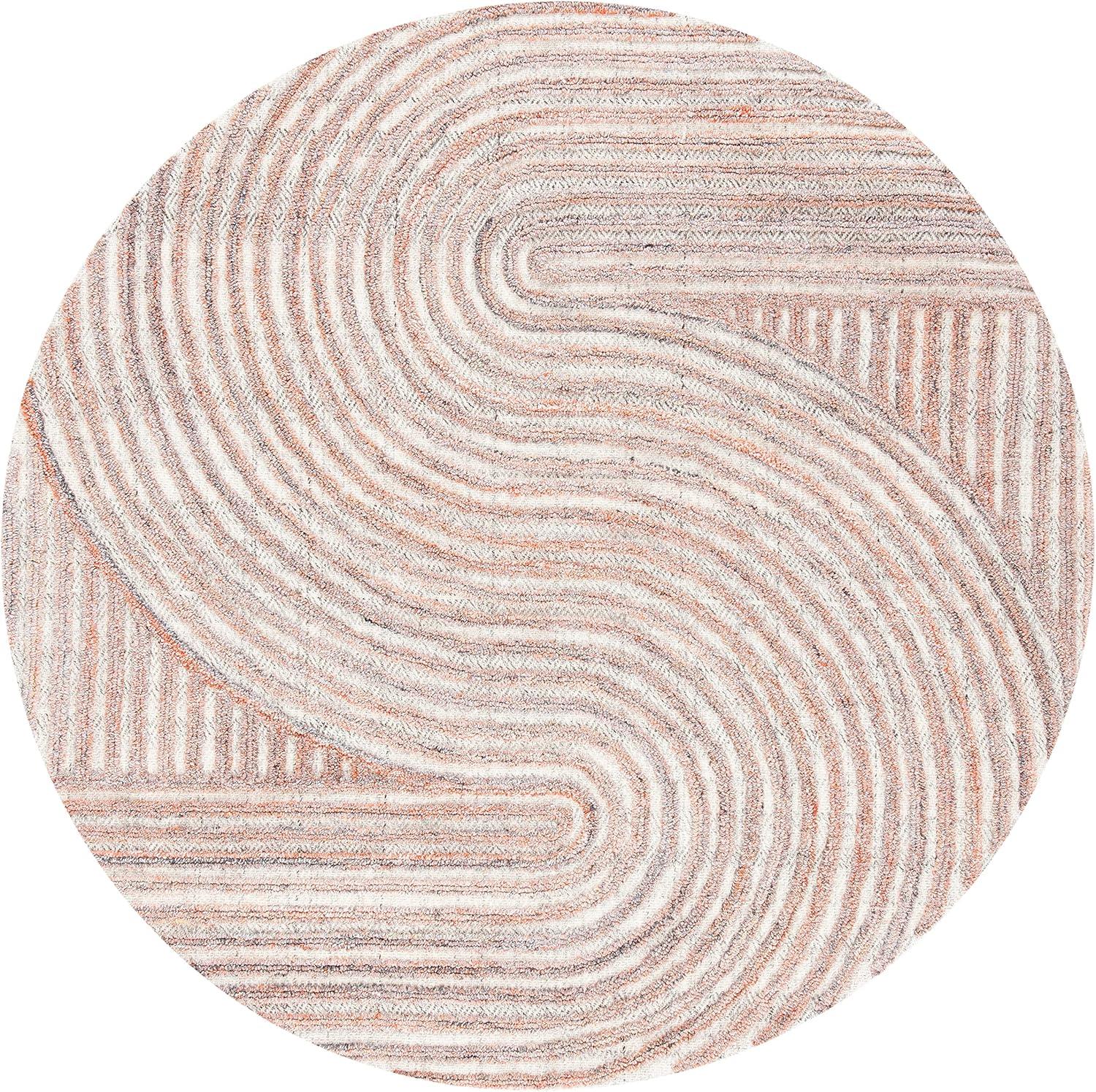 image:imageSAFAVIEH South Hampton Collection 8 x 10 Beige SHA301B Handmade Abstract Wool Area RugRust