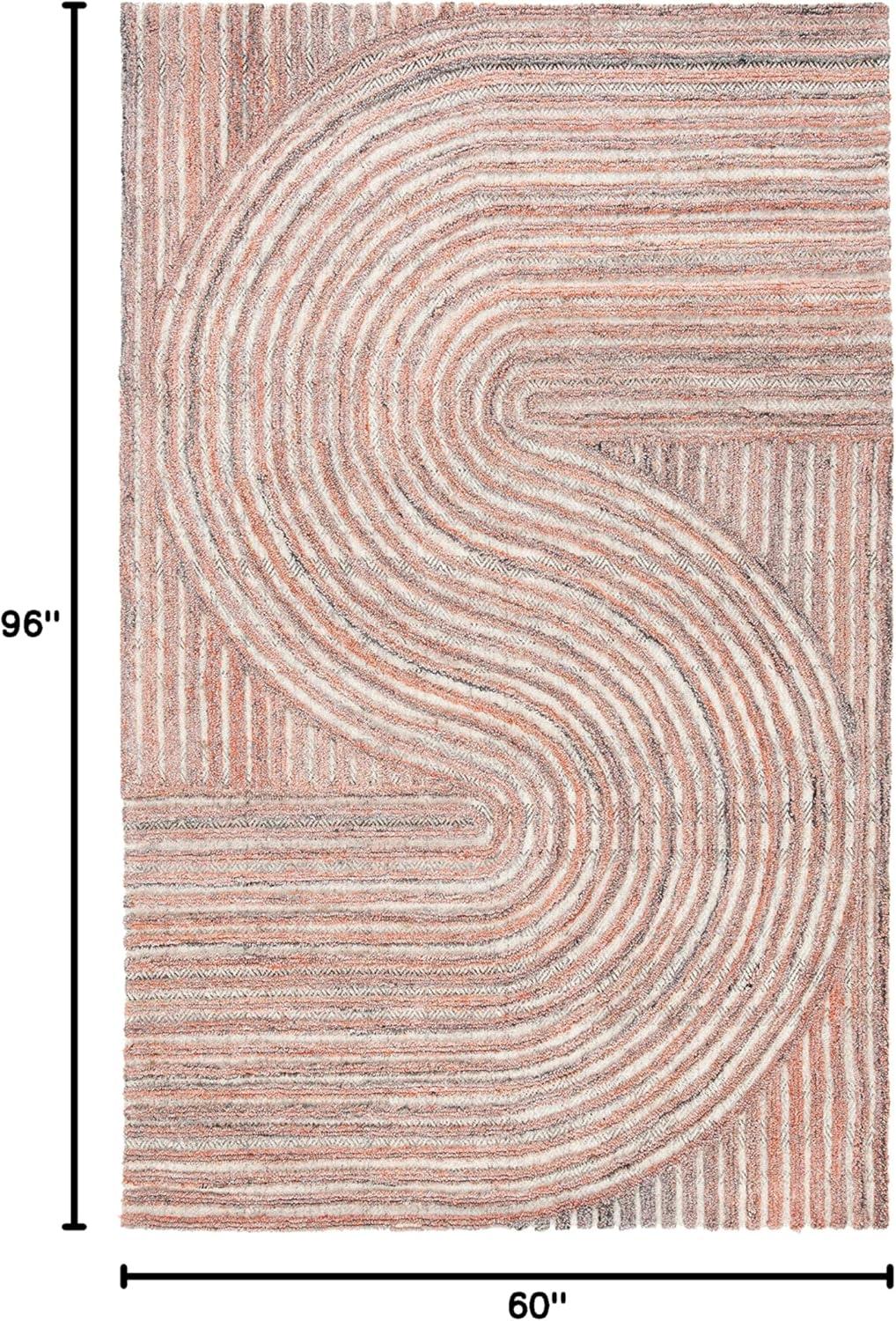 image:imageSAFAVIEH South Hampton Collection 8 x 10 Beige SHA301B Handmade Abstract Wool Area RugRust