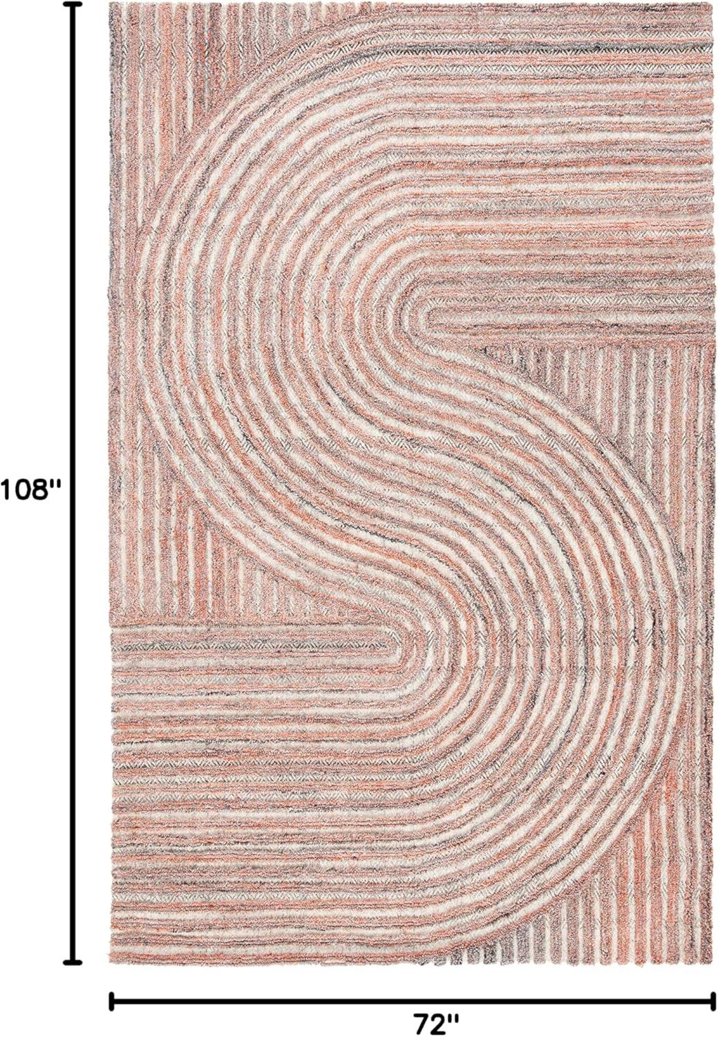 image:imageSAFAVIEH South Hampton Collection 8 x 10 Beige SHA301B Handmade Abstract Wool Area RugRust