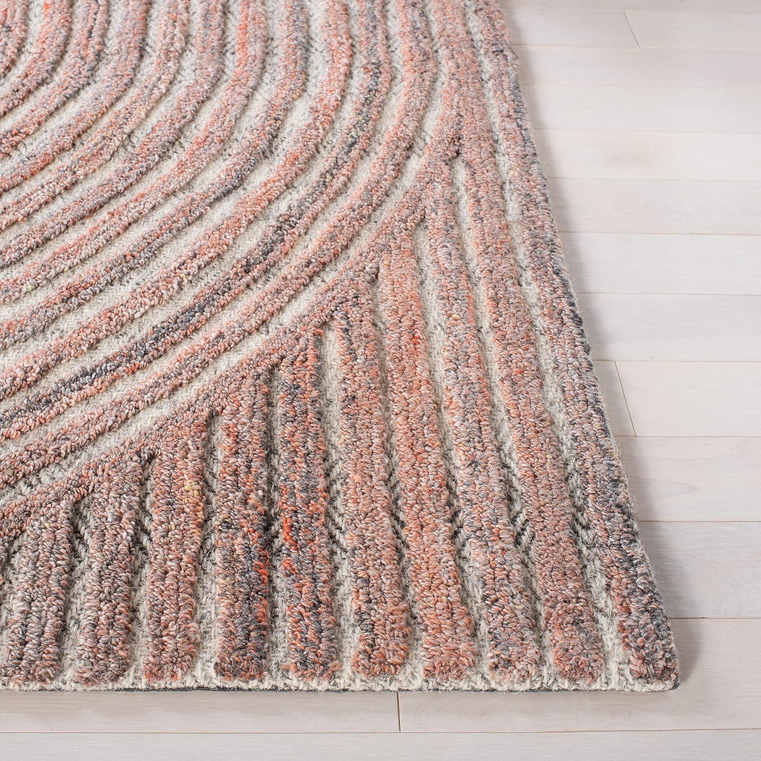 image:imageSAFAVIEH South Hampton Collection 8 x 10 Beige SHA301B Handmade Abstract Wool Area RugRust