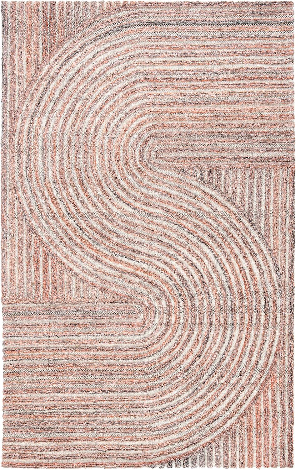 image:imageSAFAVIEH South Hampton Collection 8 x 10 Beige SHA301B Handmade Abstract Wool Area RugRust