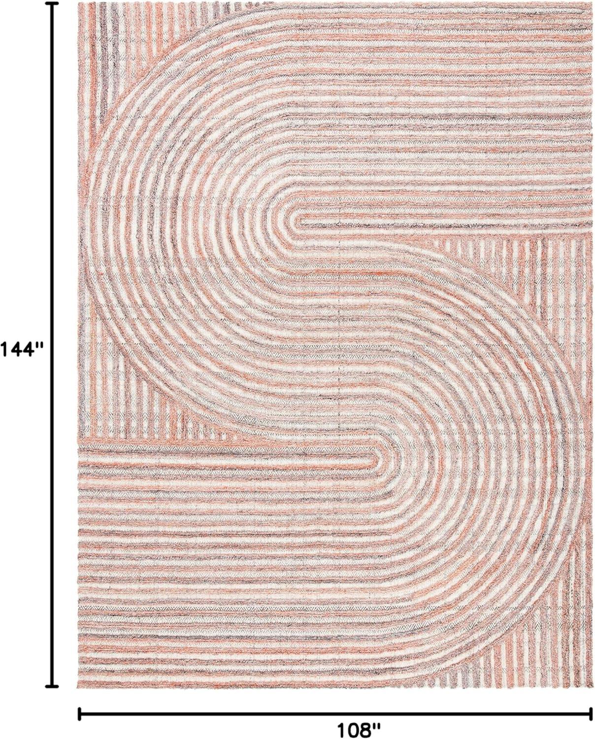 image:imageSAFAVIEH South Hampton Collection 8 x 10 Beige SHA301B Handmade Abstract Wool Area RugRust