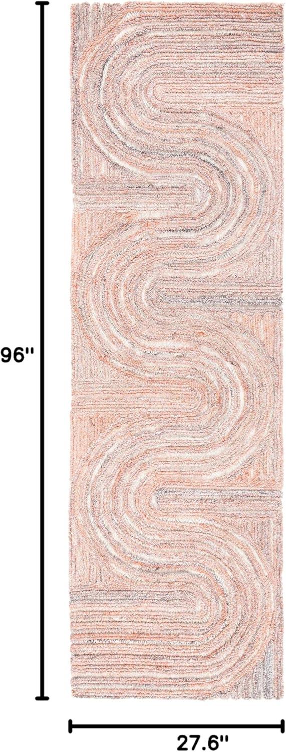 image:imageSAFAVIEH South Hampton Collection 8 x 10 Beige SHA301B Handmade Abstract Wool Area RugRust