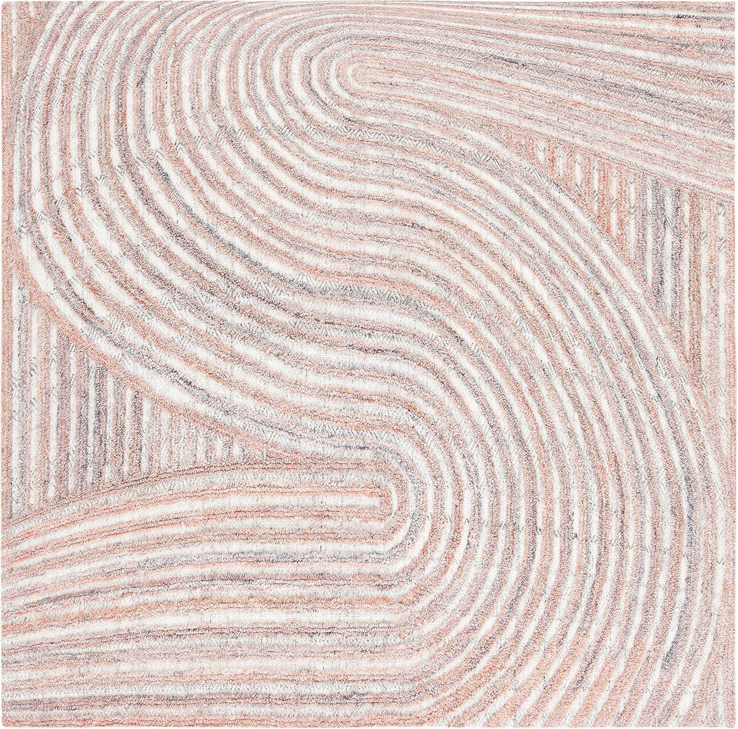 image:imageSAFAVIEH South Hampton Collection 8 x 10 Beige SHA301B Handmade Abstract Wool Area RugRust