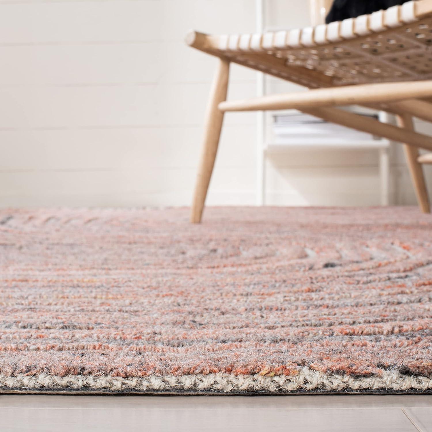 image:imageSAFAVIEH South Hampton Collection 8 x 10 Beige SHA301B Handmade Abstract Wool Area RugRust