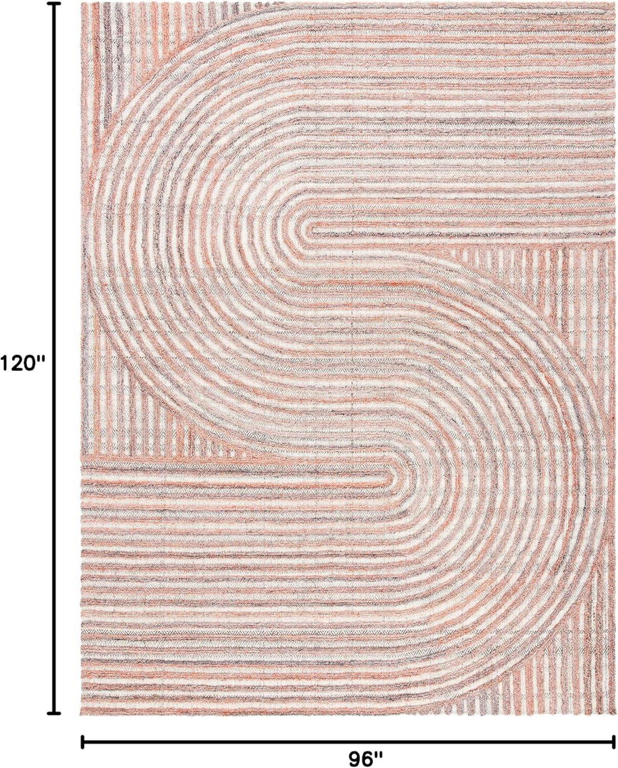 image:imageSAFAVIEH South Hampton Collection 8 x 10 Beige SHA301B Handmade Abstract Wool Area RugRust