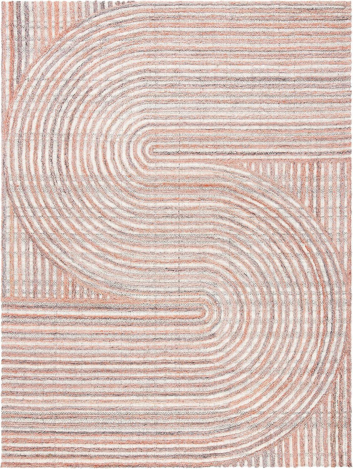 image:imageSAFAVIEH South Hampton Collection 8 x 10 Beige SHA301B Handmade Abstract Wool Area RugRust