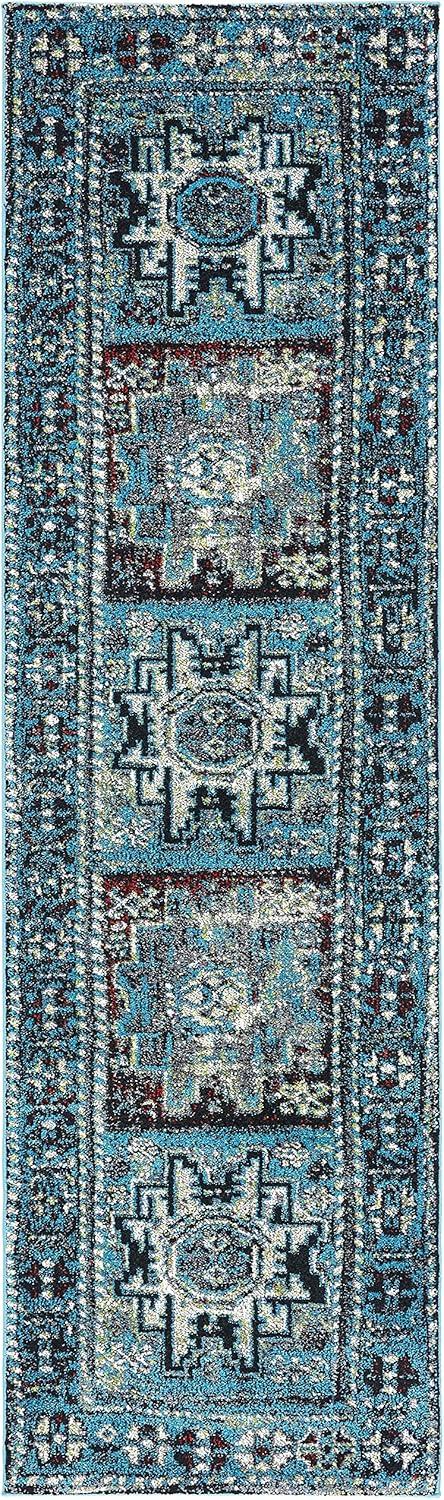 image:imageSAFAVIEH Vintage Hamadan Collection Area Rug 8 x 10 Red amp Multi Oriental Traditional Persian Design NonShedding amp Easy Care Ideal for High Traffic Areas in Living Room Bedroom VTH213ALight BlueBlack