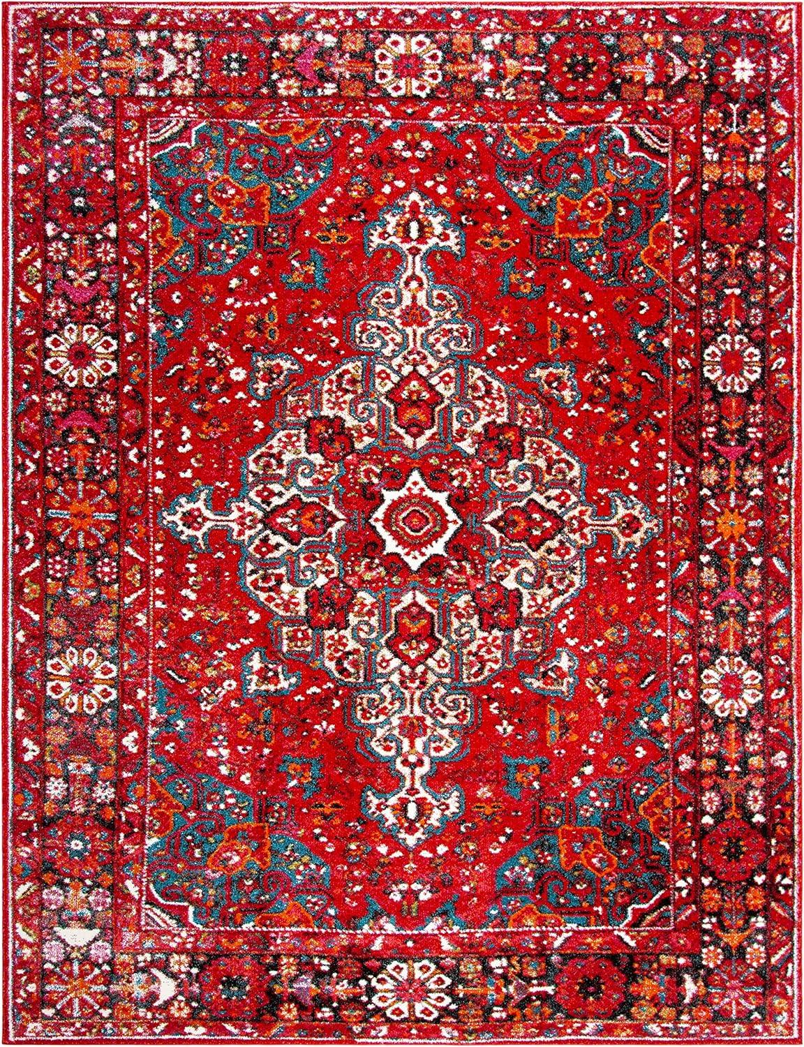 image:imageSAFAVIEH Vintage Hamadan Collection Area Rug 8 x 10 Red amp Multi Oriental Traditional Persian Design NonShedding amp Easy Care Ideal for High Traffic Areas in Living Room Bedroom VTH222ARedMulti