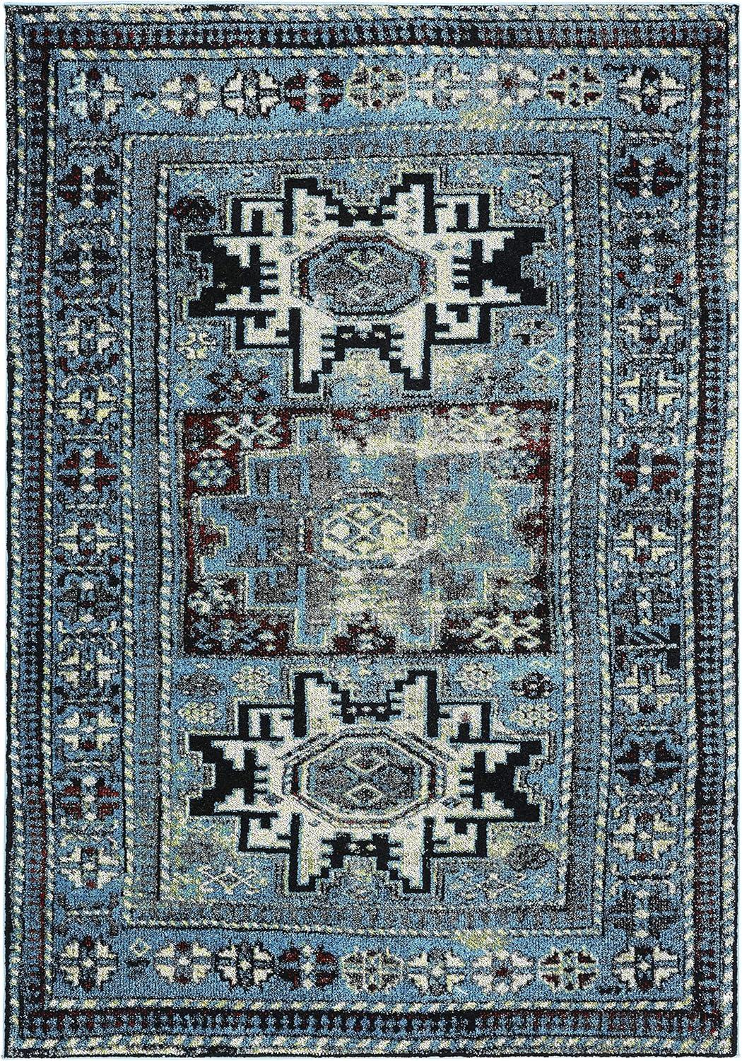 image:imageSAFAVIEH Vintage Hamadan Collection Area Rug 8 x 10 Red amp Multi Oriental Traditional Persian Design NonShedding amp Easy Care Ideal for High Traffic Areas in Living Room Bedroom VTH213ALight BlueBlack