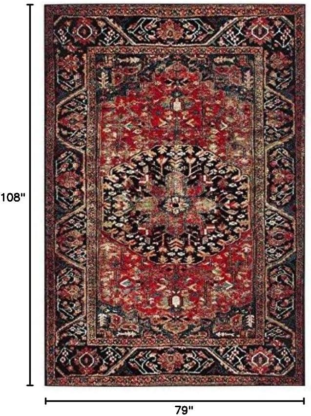 image:imageSAFAVIEH Vintage Hamadan Collection Area Rug 8 x 10 Red amp Multi Oriental Traditional Persian Design NonShedding amp Easy Care Ideal for High Traffic Areas in Living Room Bedroom VTH215ARedMulti