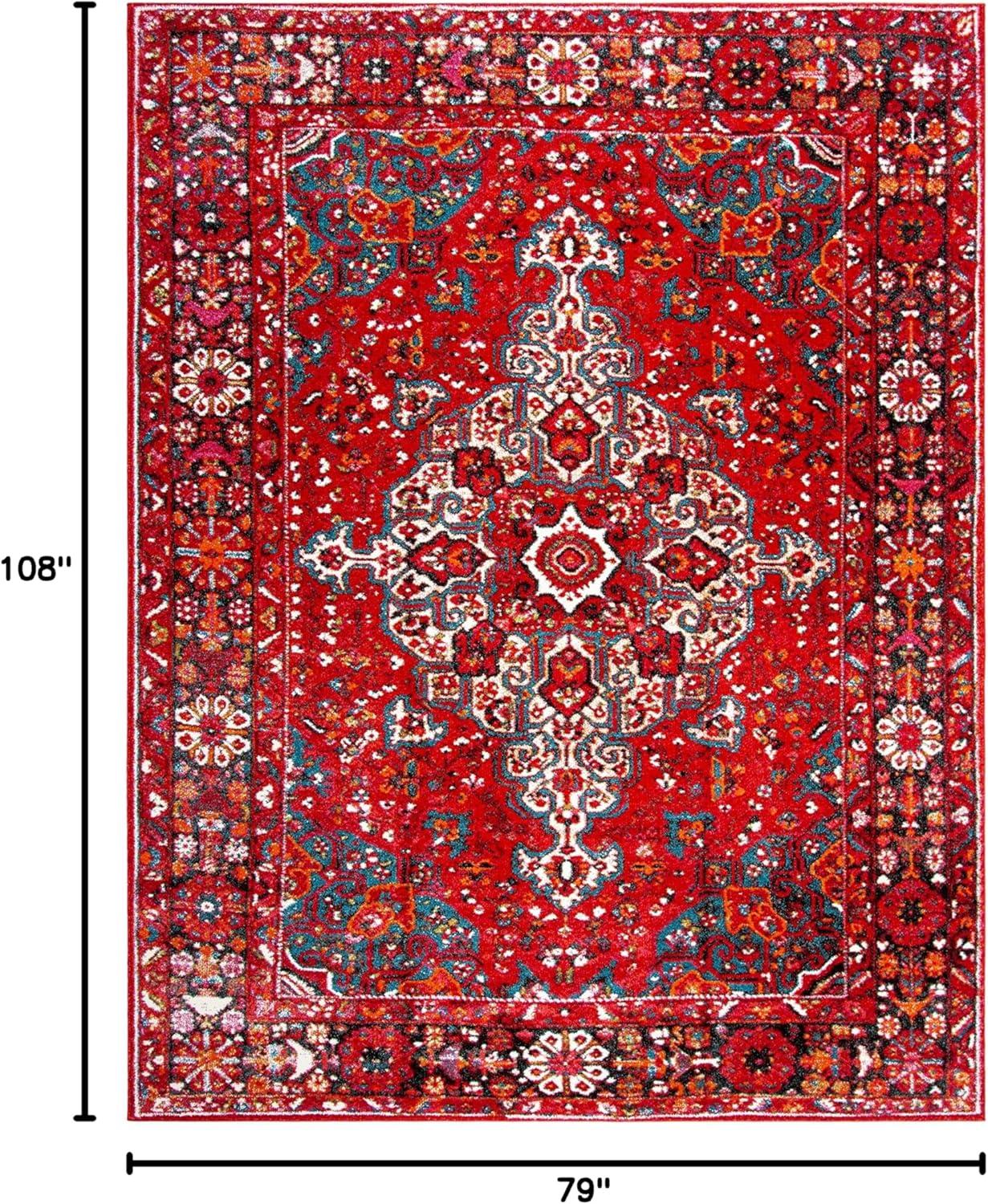 image:imageSAFAVIEH Vintage Hamadan Collection Area Rug 8 x 10 Red amp Multi Oriental Traditional Persian Design NonShedding amp Easy Care Ideal for High Traffic Areas in Living Room Bedroom VTH222ARedMulti