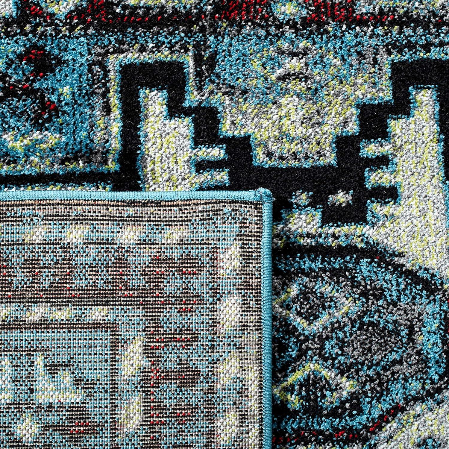 image:imageSAFAVIEH Vintage Hamadan Collection Area Rug 8 x 10 Red amp Multi Oriental Traditional Persian Design NonShedding amp Easy Care Ideal for High Traffic Areas in Living Room Bedroom VTH213ALight BlueBlack