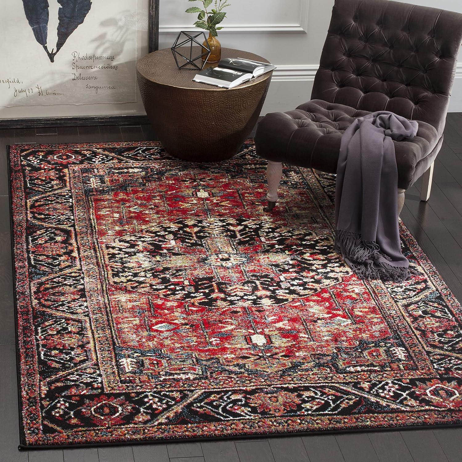 image:imageSAFAVIEH Vintage Hamadan Collection Area Rug 8 x 10 Red amp Multi Oriental Traditional Persian Design NonShedding amp Easy Care Ideal for High Traffic Areas in Living Room Bedroom VTH215ARedMulti