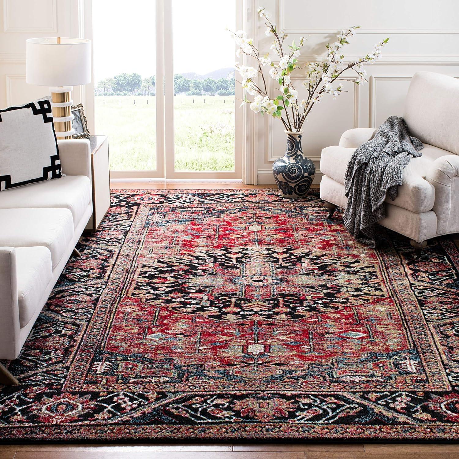 image:imageSAFAVIEH Vintage Hamadan Collection Area Rug 8 x 10 Red amp Multi Oriental Traditional Persian Design NonShedding amp Easy Care Ideal for High Traffic Areas in Living Room Bedroom VTH215ARedMulti