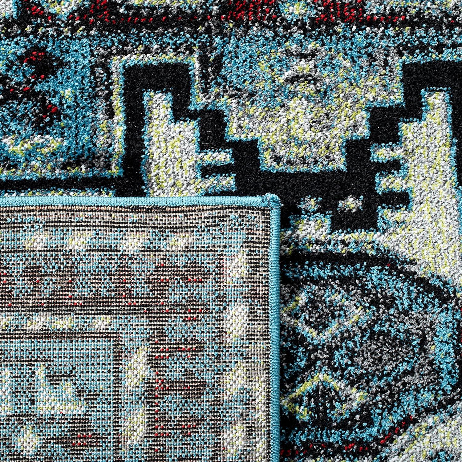 image:imageSAFAVIEH Vintage Hamadan Collection Area Rug 8 x 10 Red amp Multi Oriental Traditional Persian Design NonShedding amp Easy Care Ideal for High Traffic Areas in Living Room Bedroom VTH213ALight BlueBlack
