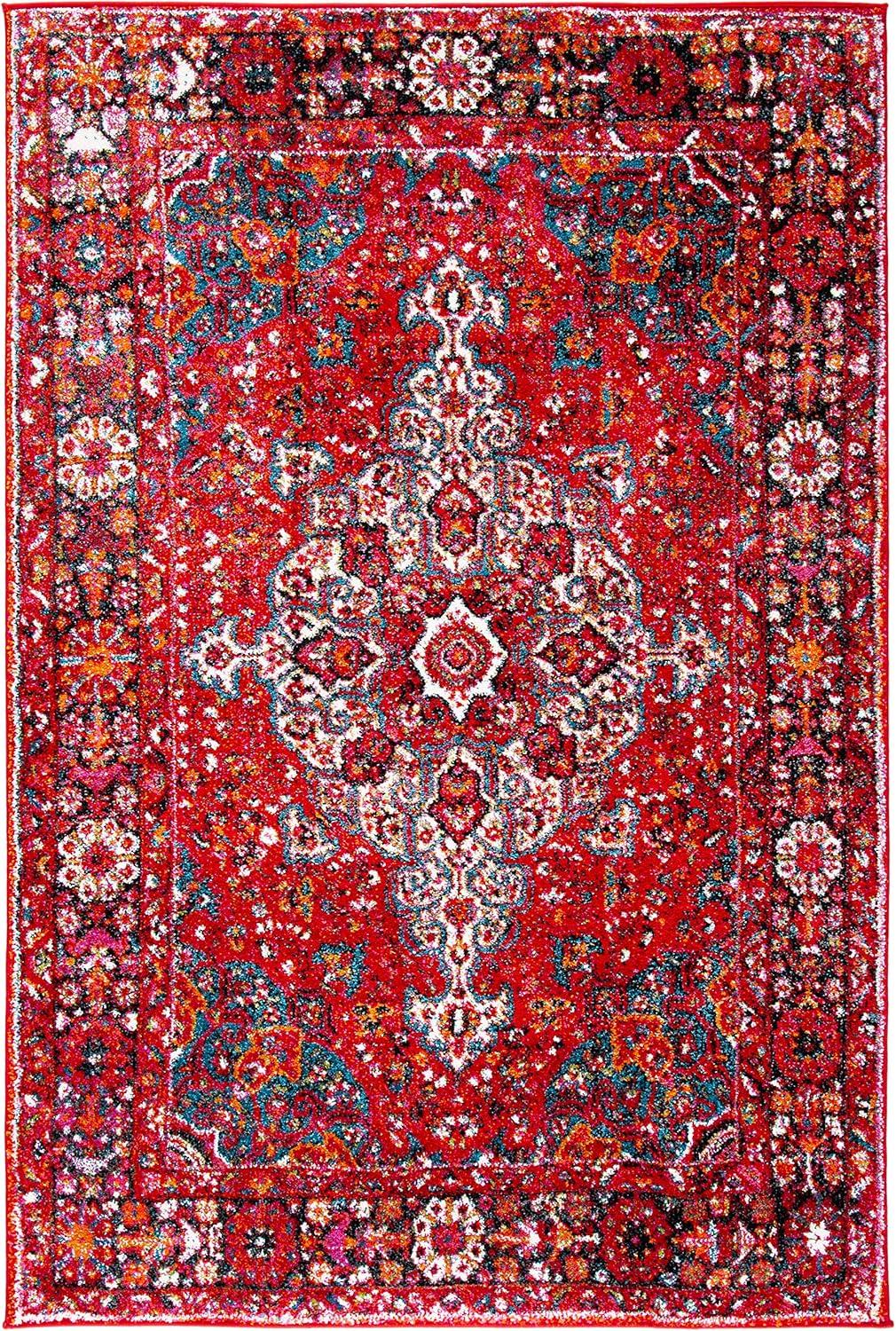 image:imageSAFAVIEH Vintage Hamadan Collection Area Rug 8 x 10 Red amp Multi Oriental Traditional Persian Design NonShedding amp Easy Care Ideal for High Traffic Areas in Living Room Bedroom VTH222ARedMulti