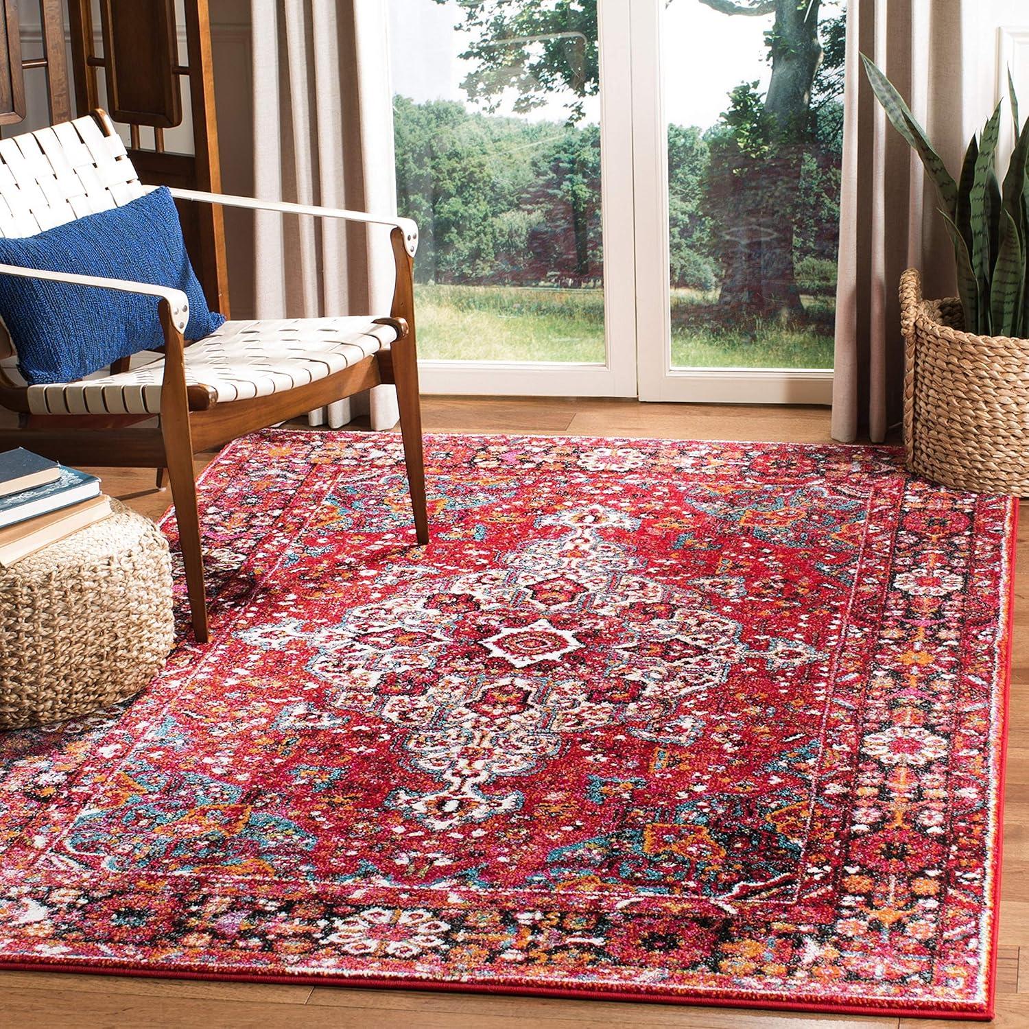 image:imageSAFAVIEH Vintage Hamadan Collection Area Rug 8 x 10 Red amp Multi Oriental Traditional Persian Design NonShedding amp Easy Care Ideal for High Traffic Areas in Living Room Bedroom VTH222ARedMulti
