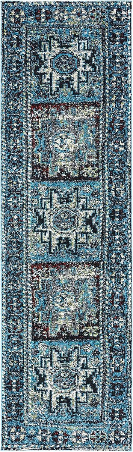 image:imageSAFAVIEH Vintage Hamadan Collection Area Rug 8 x 10 Red amp Multi Oriental Traditional Persian Design NonShedding amp Easy Care Ideal for High Traffic Areas in Living Room Bedroom VTH213ALight BlueBlack