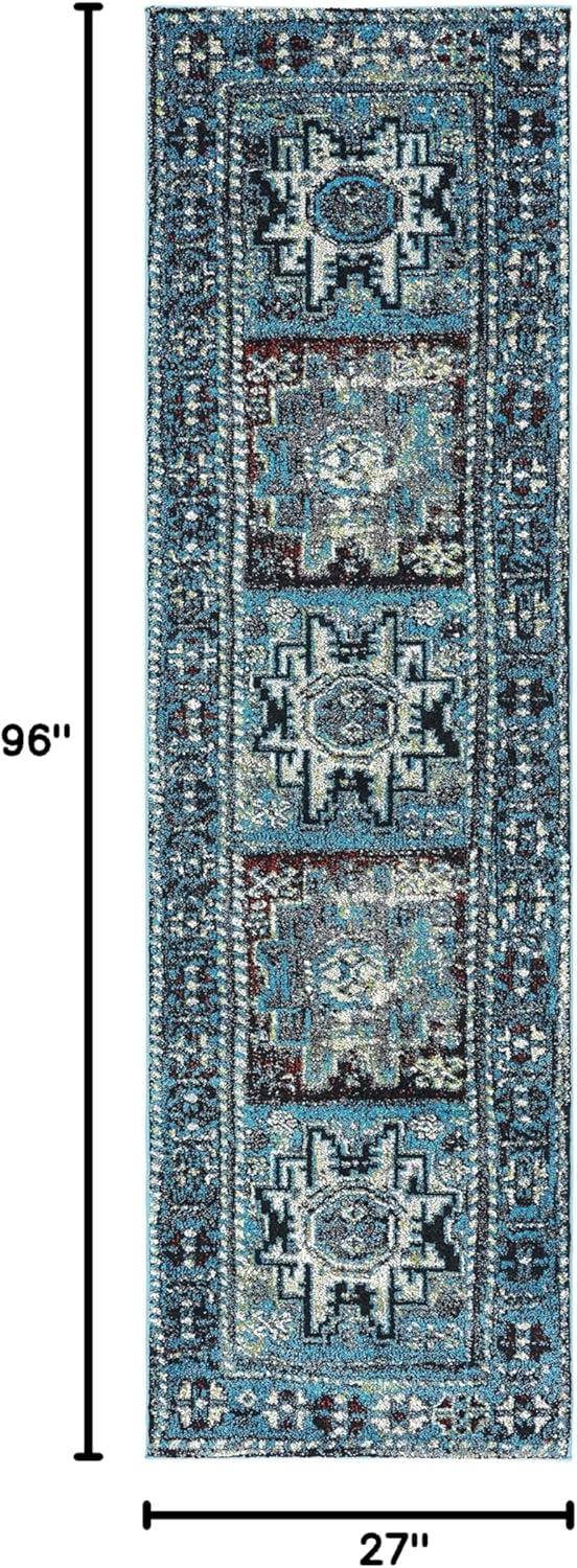 image:imageSAFAVIEH Vintage Hamadan Collection Area Rug 8 x 10 Red amp Multi Oriental Traditional Persian Design NonShedding amp Easy Care Ideal for High Traffic Areas in Living Room Bedroom VTH213ALight BlueBlack