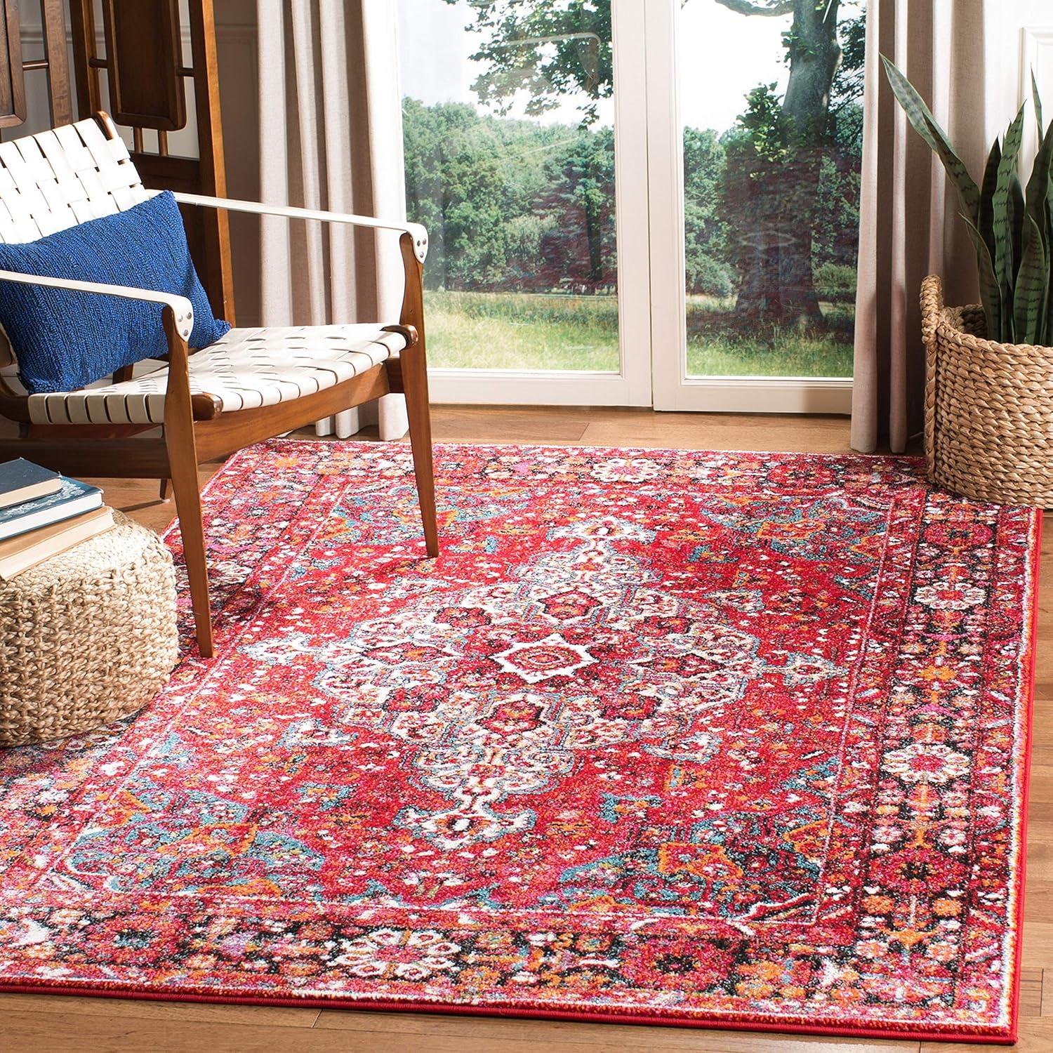 image:imageSAFAVIEH Vintage Hamadan Collection Area Rug 8 x 10 Red amp Multi Oriental Traditional Persian Design NonShedding amp Easy Care Ideal for High Traffic Areas in Living Room Bedroom VTH222ARedMulti