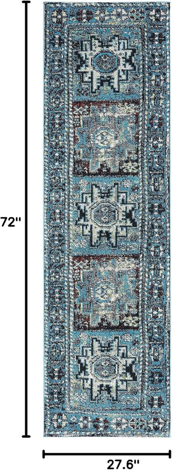 image:imageSAFAVIEH Vintage Hamadan Collection Area Rug 8 x 10 Red amp Multi Oriental Traditional Persian Design NonShedding amp Easy Care Ideal for High Traffic Areas in Living Room Bedroom VTH213ALight BlueBlack