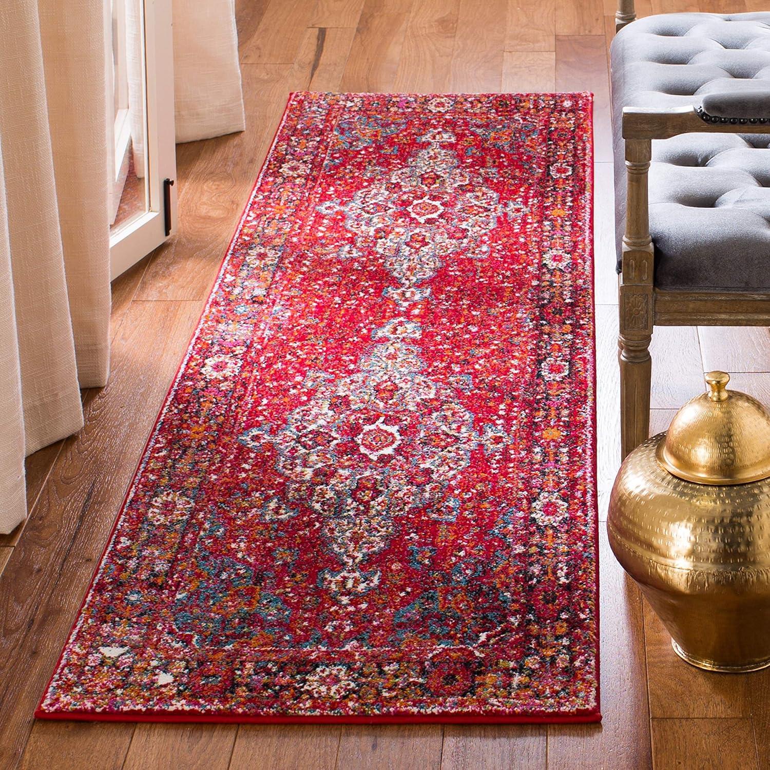 image:imageSAFAVIEH Vintage Hamadan Collection Area Rug 8 x 10 Red amp Multi Oriental Traditional Persian Design NonShedding amp Easy Care Ideal for High Traffic Areas in Living Room Bedroom VTH222ARedMulti