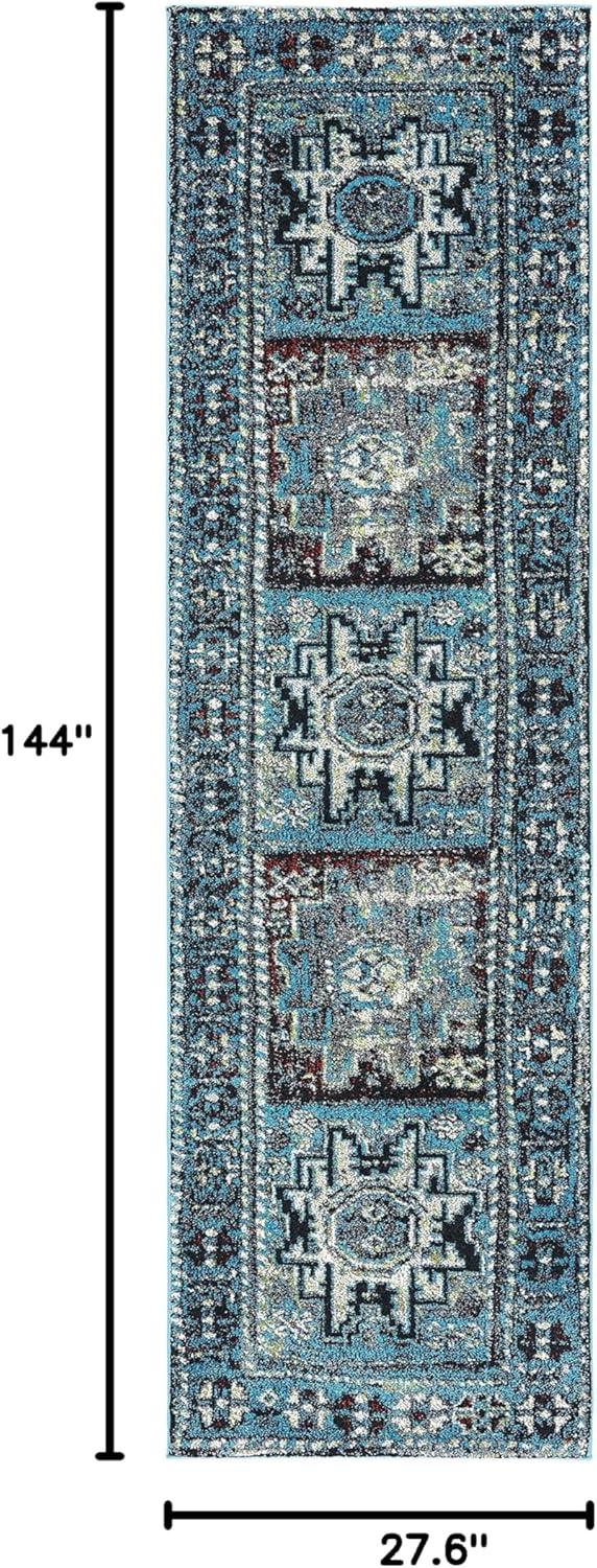 image:imageSAFAVIEH Vintage Hamadan Collection Area Rug 8 x 10 Red amp Multi Oriental Traditional Persian Design NonShedding amp Easy Care Ideal for High Traffic Areas in Living Room Bedroom VTH213ALight BlueBlack