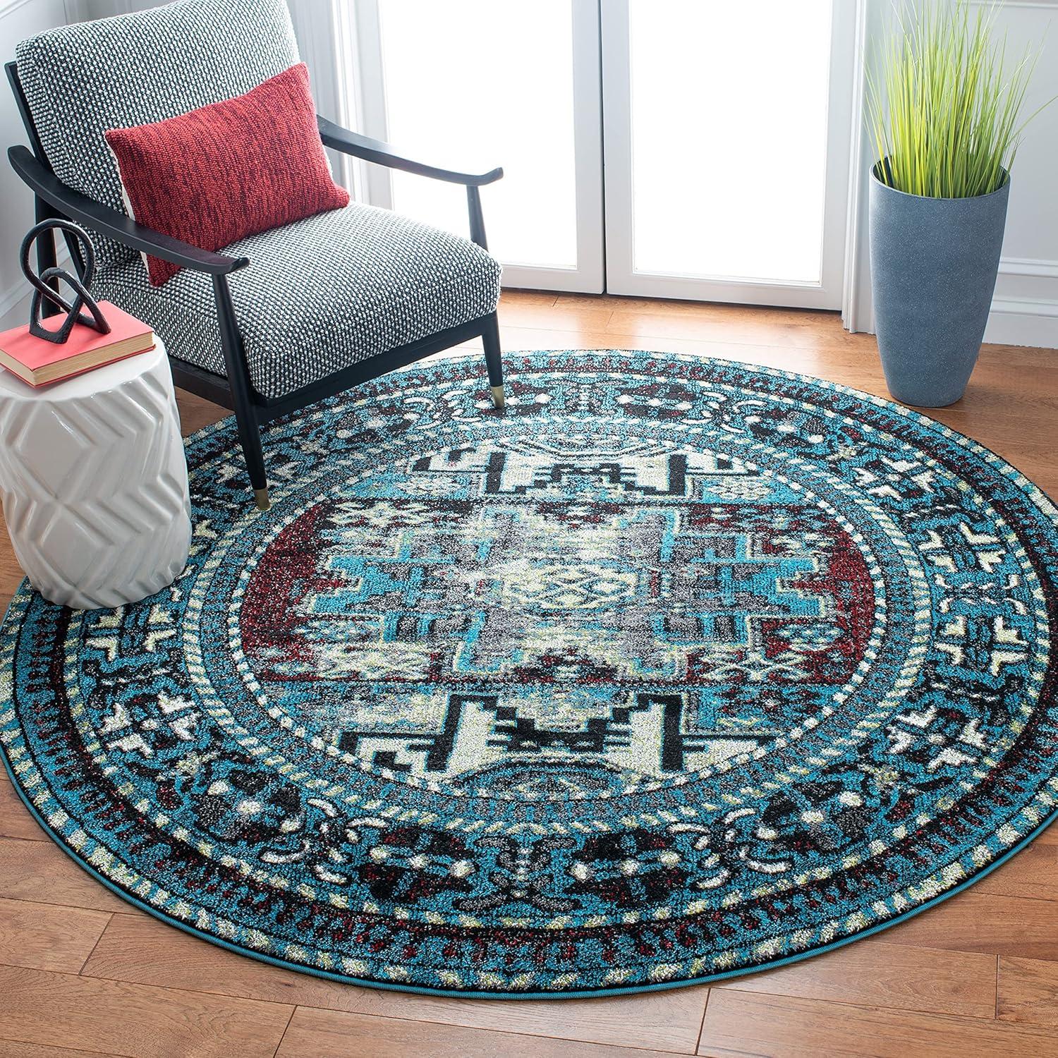 image:imageSAFAVIEH Vintage Hamadan Collection Area Rug 8 x 10 Red amp Multi Oriental Traditional Persian Design NonShedding amp Easy Care Ideal for High Traffic Areas in Living Room Bedroom VTH213ALight BlueBlack
