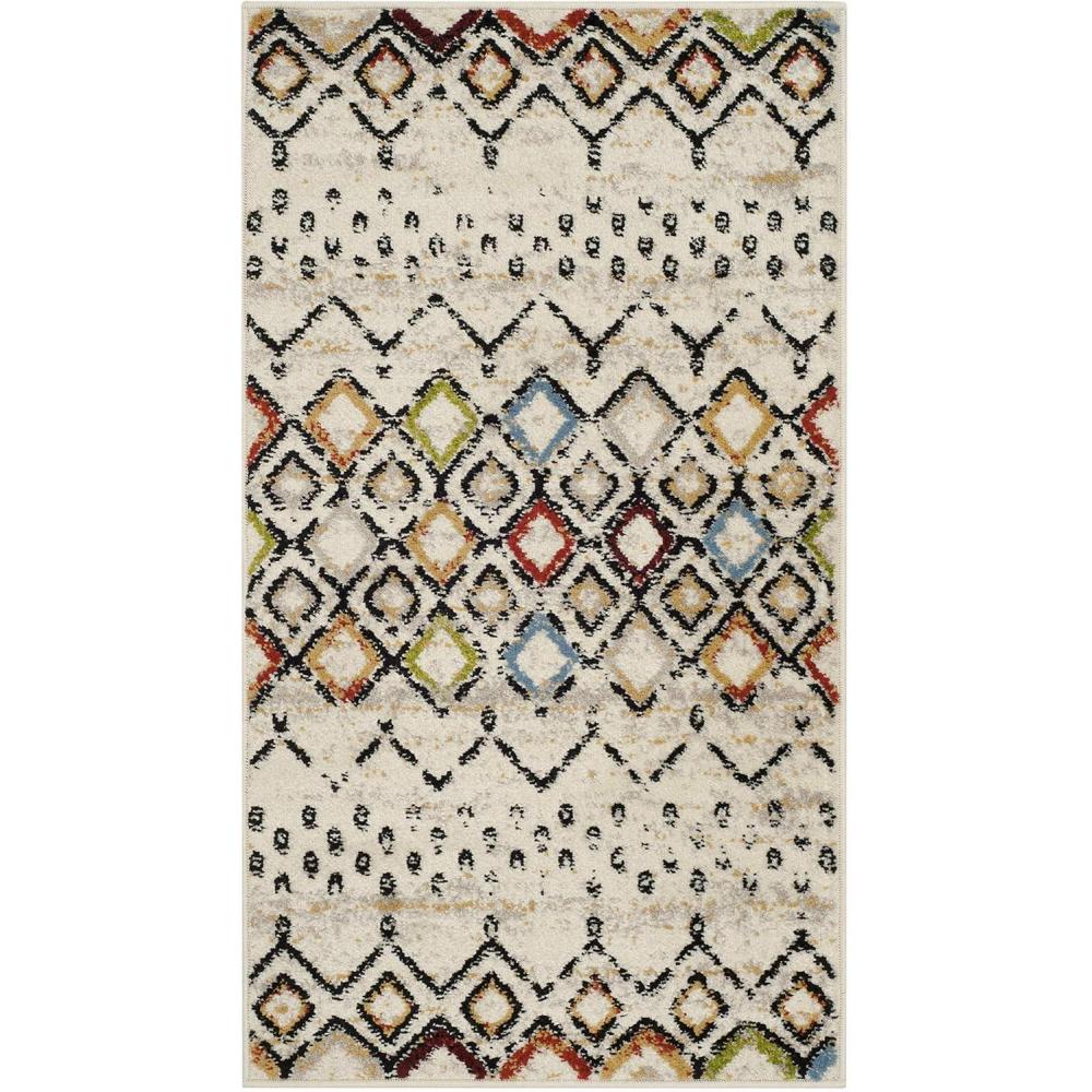 image:imageSAFAVIEH Amsterdam Collection Area Rug 8 x 10 Ivory amp Multi Moroccan Boho Design NonShedding amp Easy Care Ideal for High Traffic Areas in Living Room Bedroom AMS108KIvoryMulti