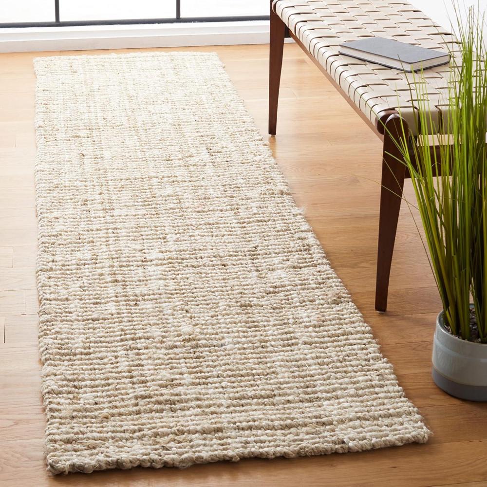 image:imageSAFAVIEH Area Rug 5x8  Natural Fiber Collection  Natural Brown Handmade Jute amp Coir Farmhouse Style Chunky Textured Thick Pile NF747ABleachIvory