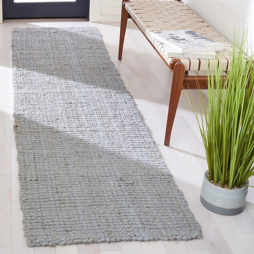 image:imageSAFAVIEH Area Rug 5x8 Natural Fiber Collection Natural Brown Handmade Jute amp Coir Farmhouse Style Chunky Textured Thick Pile NF747ALight Grey