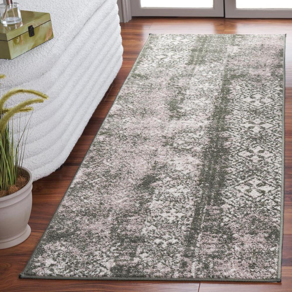 image:imageSAFAVIEH Area Rug 8x10 Adirondack Collection Large Black amp Silver Moroccan Boho Design NonShedding amp Easy Cleaning Ideal for Living Room Bedroom Office Dining Space ADR111CDark GreenIvory